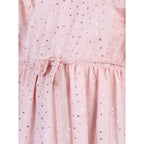 Girl's Net Printed Sleeveless Dress (Blush Pink)