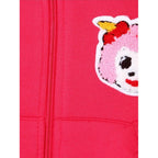 Girl's Fleece Printed Long Sleeves Hoodie Jacket (Magenta)