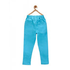Girl's Denim Solid Elasticated Jeggings cum Jeans (Blue)