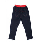 Girl's Denim Ribbed Elasticated Jeans (Black)