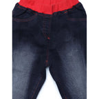 Girl's Denim Ribbed Elasticated Jeans (Black)