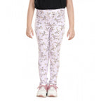 Girl's Cotton Lycra Floral Elasticated Jeggings (Multicolor)