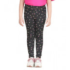 Girl's Cotton Lycra Floral Elasticated Jeggings (Multicolor)