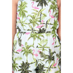 Girl's Denim Embroidered Sleeveless Jumpsuit (White-Green)