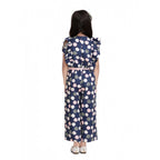 Girl's Rayon Polka Flutter Jumpsuit (Multicolor)
