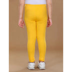 Girl's Cotton Lycra Solid Elasticated Leggings (Yellow)