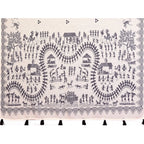 Women's Linen Cotton Printed Saree With Unstitched Blouse 5.5Mtr (Off White)