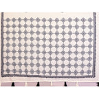 Women's Linen Cotton Printed Saree With Unstitched Blouse 5.5Mtr (Off White)
