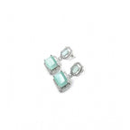 Women's Brass Silver Plated Drop Earrings (Turquoise)