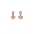 Women's Brass Silver Plated Drop Earrings (White)