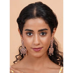 Women's Brass Silver Plated Drop Earrings (White)