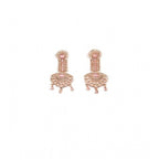 Women's Brass Silver Plated Drop Earrings (Pink)