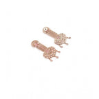 Women's Brass Silver Plated Drop Earrings (Pink)