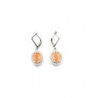 Women's Brass Silver Plated Pendant Set (Orange)