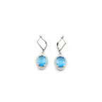 Women's Brass Silver Plated Pendant Set (Blue)