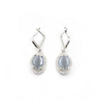 Women's Brass Silver Plated Pendant Set (Grey)