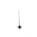 Women's Brass Silver Plated Pendant Set (Blue)