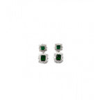 Women's Brass Silver Plated Pendant Set (Green)
