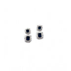 Women's Brass Silver Plated Pendant Set (Blue)