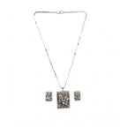 Women's Brass Silver Plated Pendant Set (Multicolor)