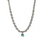 Women's Brass Silver Plated Necklace set (Turquoise)