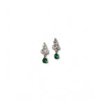 Women's Brass Silver Plated Necklace set (Green)