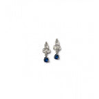 Women's Brass Silver Plated Necklace set (Blue)