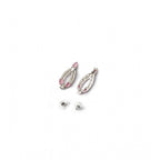 Women's Brass Silver Plated Necklace set (Pink)