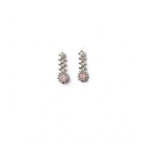 Women's Brass Silver Plated Necklace set (Pink)