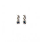 Women's Brass Silver Plated Necklace set (Blue)