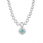 Women's Brass Silver Plated Necklace set (Turquoise)