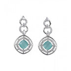 Women's Brass Silver Plated Necklace set (Turquoise)