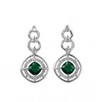 Women's Brass Silver Plated Necklace set (Green)
