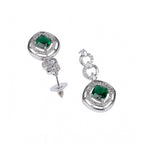 Women's Brass Silver Plated Necklace set (Green)