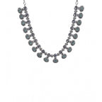 Women's Brass Silver Plated Necklace set (Turquoise)