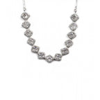 Women's Brass Silver Plated Necklace set (White)
