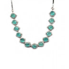 Women's Brass Silver Plated Necklace set (Turquoise)