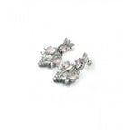Women's Brass Silver Plated Necklace set (Pink)