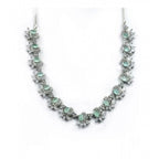 Women's Brass Silver Plated Necklace set (Turquoise)
