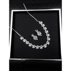 Women's Brass Silver Plated Necklace set (Multicolor)