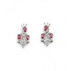 Women's Brass Silver Plated Necklace set (Red)