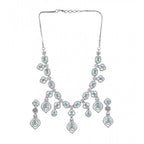 Women's Brass Silver Plated Necklace set (Turquoise)