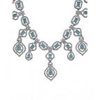 Women's Brass Silver Plated Necklace set (Turquoise)