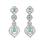 Women's Brass Silver Plated Necklace set (Turquoise)