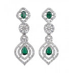 Women's Brass Silver Plated Necklace set (Green)