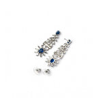 Women's Brass Silver Plated Necklace set (Blue)
