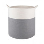 Cotton 12x14 Inch-1 Pcs Storage Basket For Clothes With Out Lid (Gray-White)
