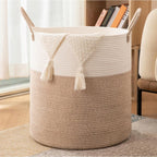 Cotton 12x14 Inch-Kidi-Handle Storage Basket For Clothes With Out Lid (Kidi-White)