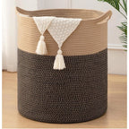 Cotton 12x14 Inch - Mix Storage Basket For Clothes With Out Lid (Dark-Brown)