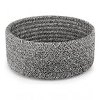 Cotton 8x3 Inch Kidi Round 1 Pcs Bedside Organizer With Out Lid (Black)